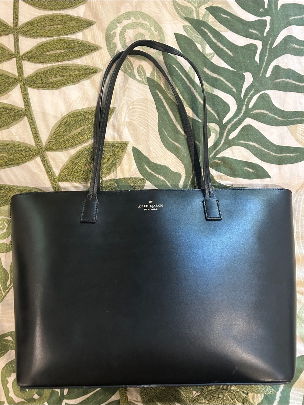 kate spade Black Leather Shoulder Tote